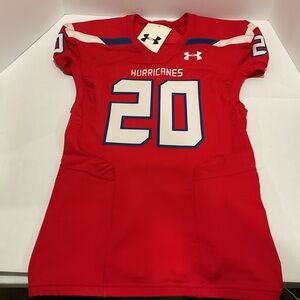 Under Armour Hurricanes Football Jersey #20 Red LG NWT Game Day Player Practice